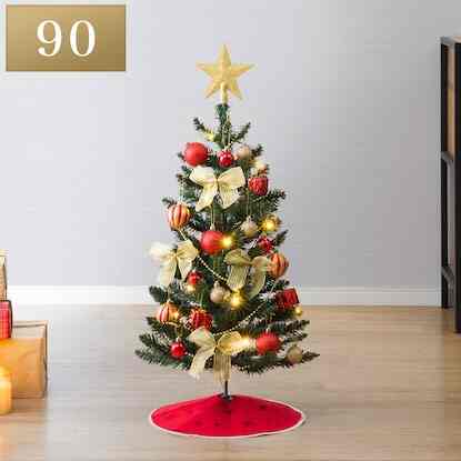 デコレーションツリー LED・オーナメントセット(90cm n4BF)