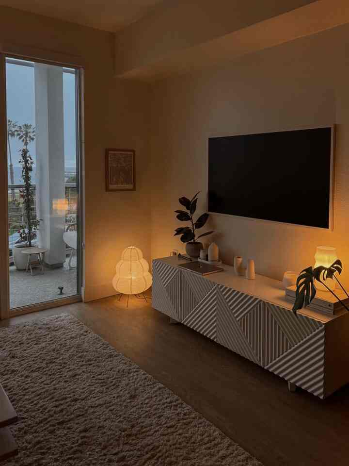 Cozy corners and moody lights — the perfect recipe for a chill evening in! 🕯️✨ #CozyVibes #LivingRoomGoals #TVStand #ModernDecor #CozyLivingRoom #Akaridupes