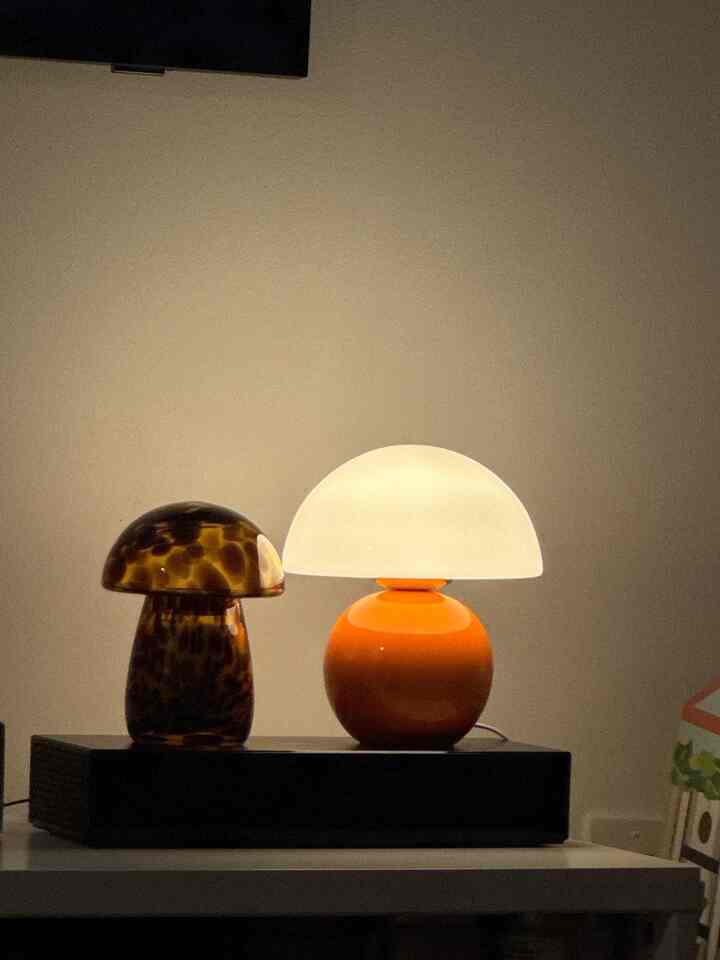 Obsessed with this adorable mushroom lamp! 🍄✨ The perfect touch of whimsy and charm for my space. Who knew lighting could be this cute? #MushroomLamp #HomeDecor #CozyVibes #MushroomLamp #MidCenturyModern #RetroDecor