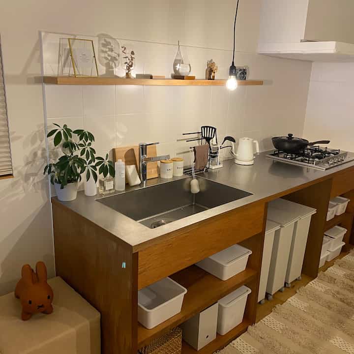 造作のキッチン。
とてもお気に入りです！
#北欧 #北欧インテリア #北欧スタイル #一軒家
#造作家具 