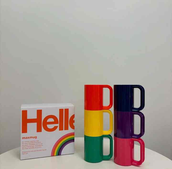 子どもたちが書くカップを探し、壮大なmaxmug。取っ手もあって軽くて子供たちが使うのに適していると思った。 
Lella / Massimo Vignelliがデザインしたきれいでかわいいカップ🌈


＃マグカップ＃子供の家＃Hellerfurniture＃maxmug＃マックスマグ＃ヘラー＃ヘラーマグ 