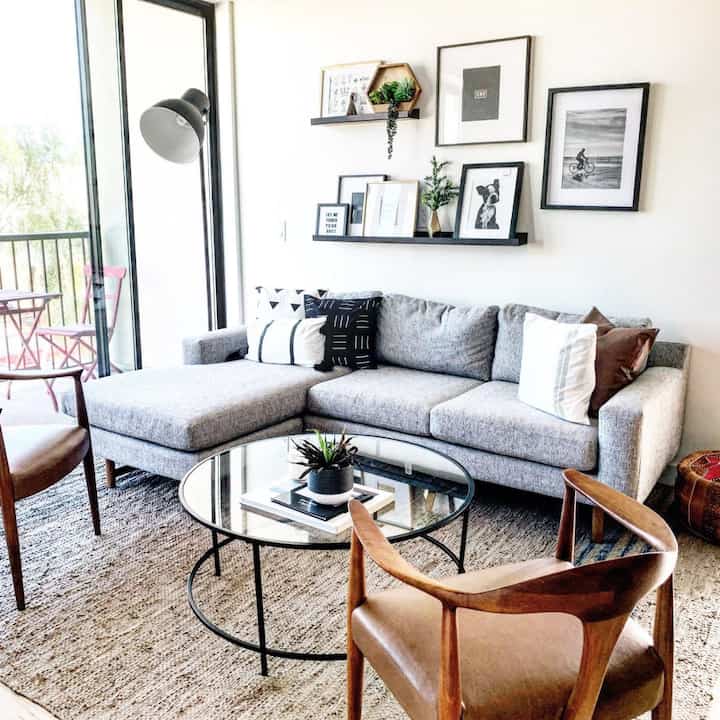 Elevating my bedroom decor with chic black and white cushion covers! Timeless elegance and a touch of contrast for a cozy vibe 🖤🤍✨ 
#CushionLove #BedroomInspo #HomeDecor #SectionalSofa #MidCenturyModern #GlassCoffeeTable