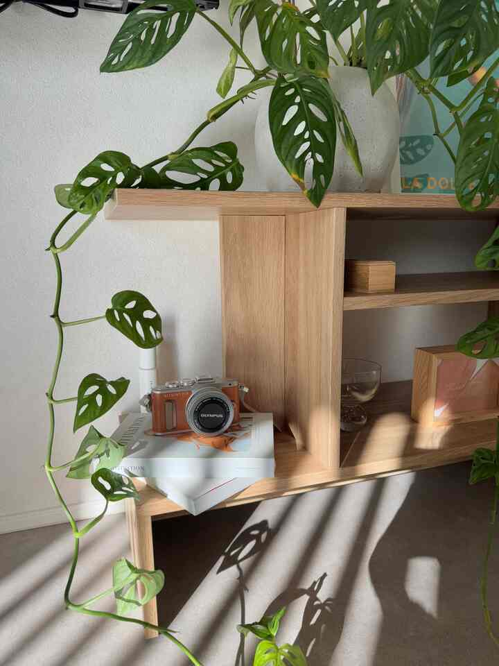 リビングにサイドテーブル(棚)を購入。

キッチンや梁の色を合わせて、オーク調にしました。

#サイドテーブル #棚 #テレビ棚 #観葉植物
#IKEA家具 #IKEA額縁 #IKEA収納 