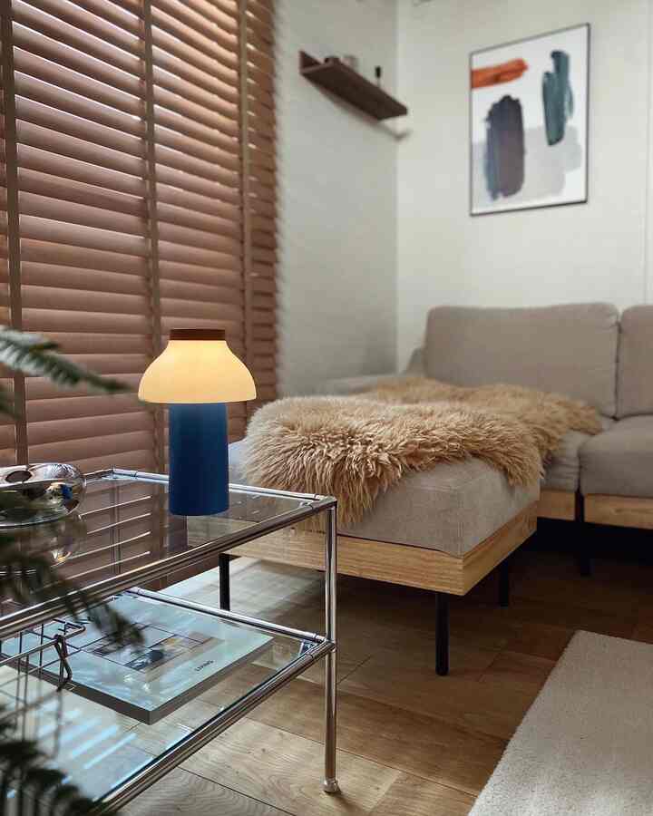 HAYのポータブルライト🪔
blue×brownが可愛すぎる💙🤎
　
#HAY #間接照明 #ポータブルランプ #リビング #インテリア #ミッドセンチュリー #ミッドセンチュリーモダン #北欧インテリア 