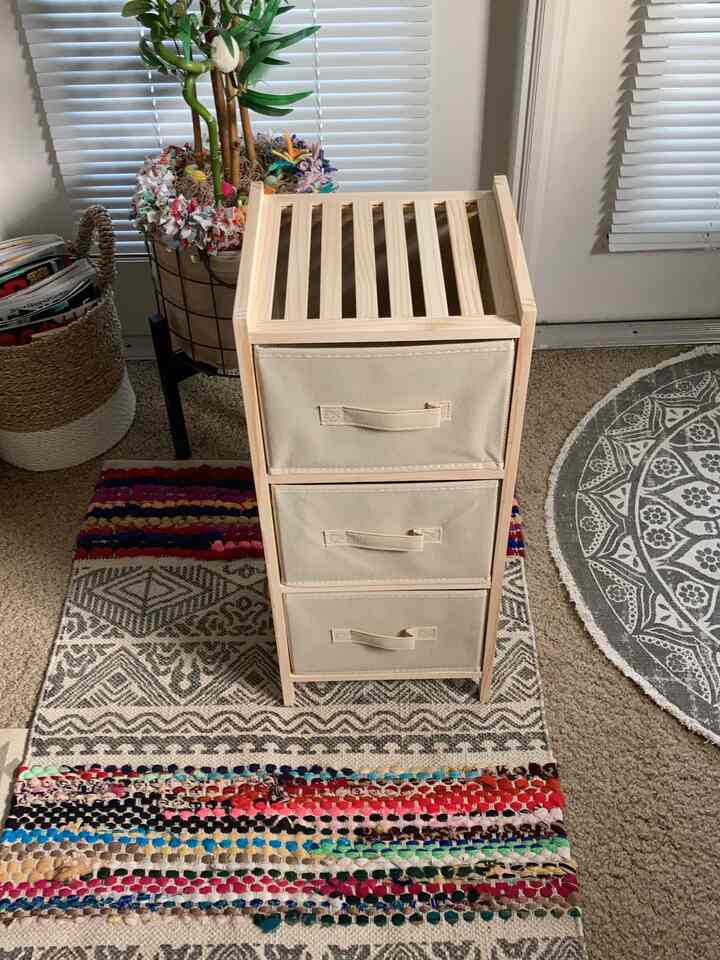 Embracing boho vibes with stylish decor and a handy storage drawer! 🌿✨ #BohoChic #HomeOrganization