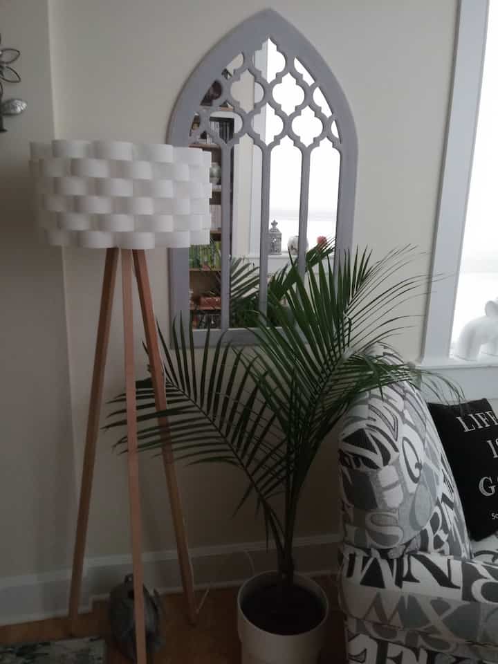 Brightening up the corner of my living room with this stylish floor lamp! 🛋️✨ #LivingRoomVibes #HomeDecor