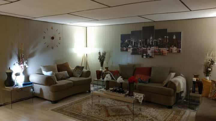 Creating a cozy haven in my living room, beautifully complemented by modern wall art! 🖼️✨ #CozyVibes #ArtInspo