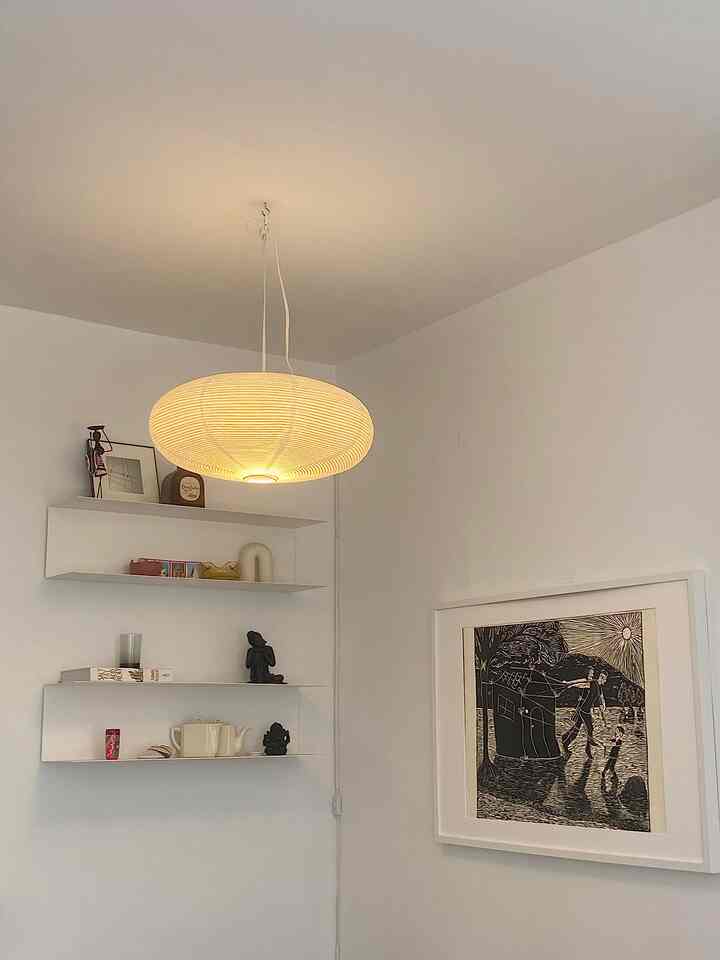 Brightening up my space with a chic pendant light against a fresh white interior! ✨🤍 #HomeDecor #BrightIdeas