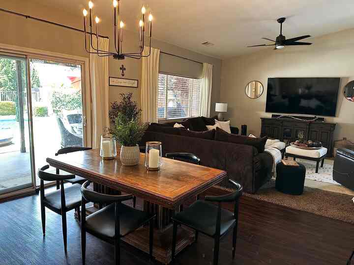 Falling in love with my modern rustic dining table set! The perfect blend of contemporary style and rustic charm. 🍽️✨ #DiningInspo #RusticModern