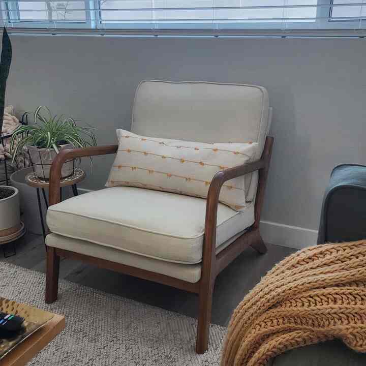 Relaxing in style with my chic white lounge chair! Perfect for unwinding after a long day. 🤍✨ #LoungeLife #HomeDecor