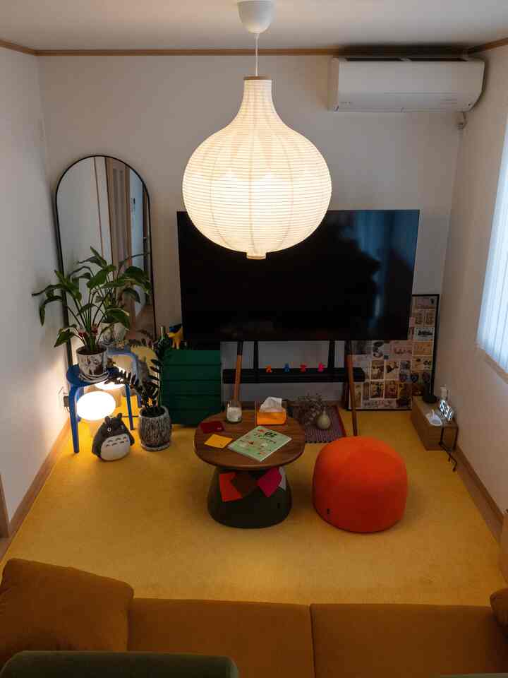 ラグ変える前にリビング最後の様子🛋️

#マット  #リビング構造 #カラフルなインテリア #植物インテリア #植物のある生活 #TVスタンド #オットマン  #テーブル  #ラグ  