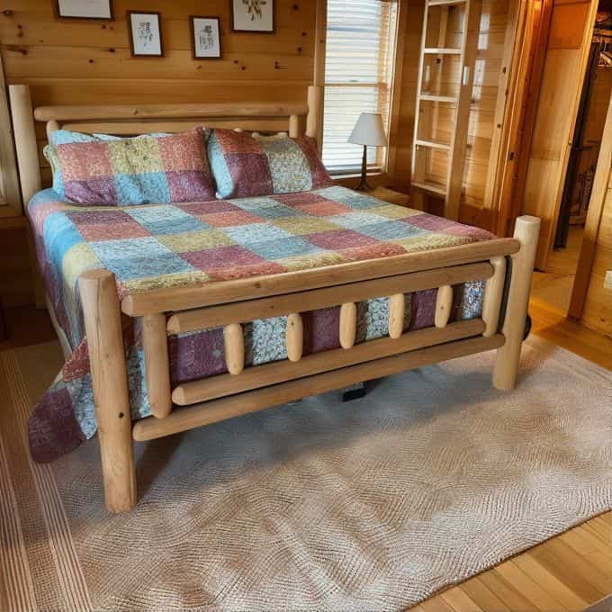 Sleeping in style with my handmade wooden frame bed! Crafted with love for the coziest nights. 🛏️✨ #HomeMade #BedroomGoals