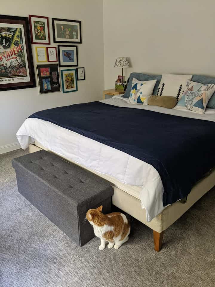 Creating a personal touch with a beautiful gallery wall in my bedroom! Each piece tells a story and brings my space to life. 🎨✨ #GalleryWall #BedroomDecor