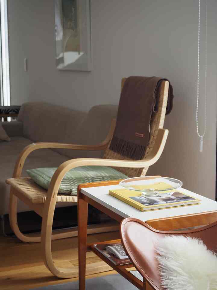 This is my favorite Aalto chair 🦢
The second photo shows me buying a steamer and steaming my food 🥳

#Artek #無印良品 #リビング 
#Dining room #キッチン #蒸篭
#Steamer #北欧インテリア #北欧家具