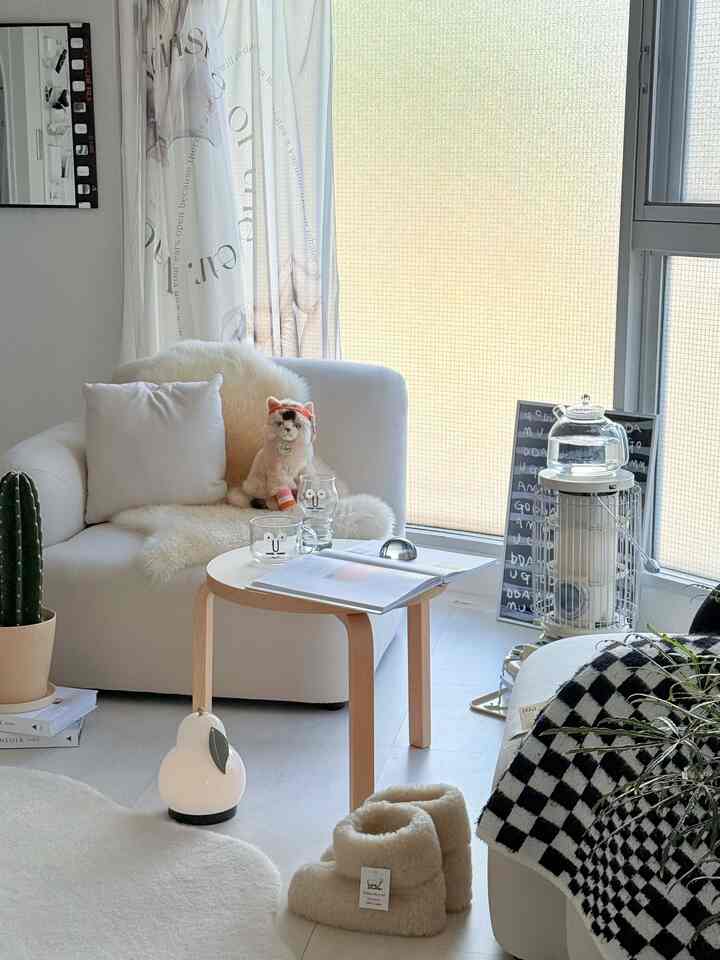 アラジンストーブの上にtrendglasのガラスやかんを置いてコポコポさせるのが癒しの時間です🫖

#韓国インテリア　#ガラスやかん