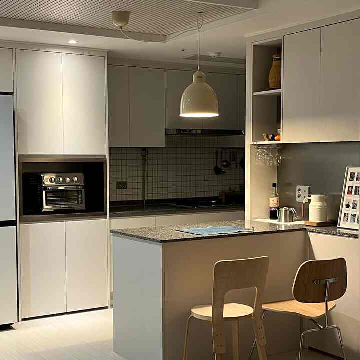 Dapur kami menjadi lebih hangat di malam hari! #주방 #아파트 #신혼집