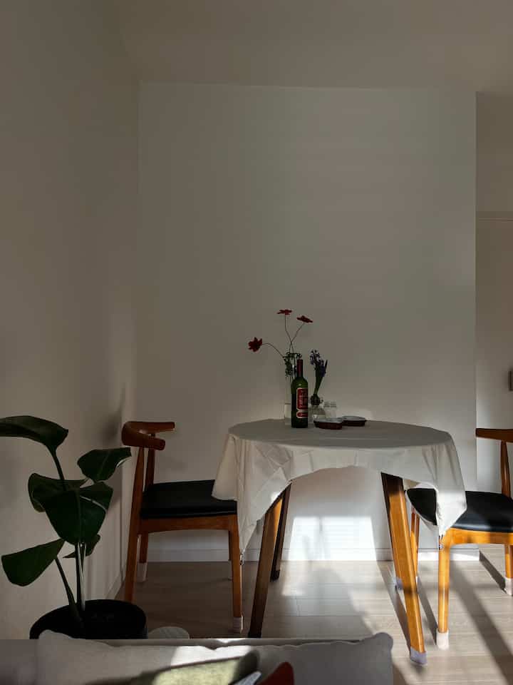 我ながら可愛いダイニング🥰

#interior #interiordesign #midcentury #livingroomdecor #greeninterior #cozyhome #cozyliving #ikea #isamunoguchi
#賃貸インテリア #賃貸暮らし #観葉植物 #北欧インテリア #モダン #인테리어　#홈인테리어
#감성인테리어h