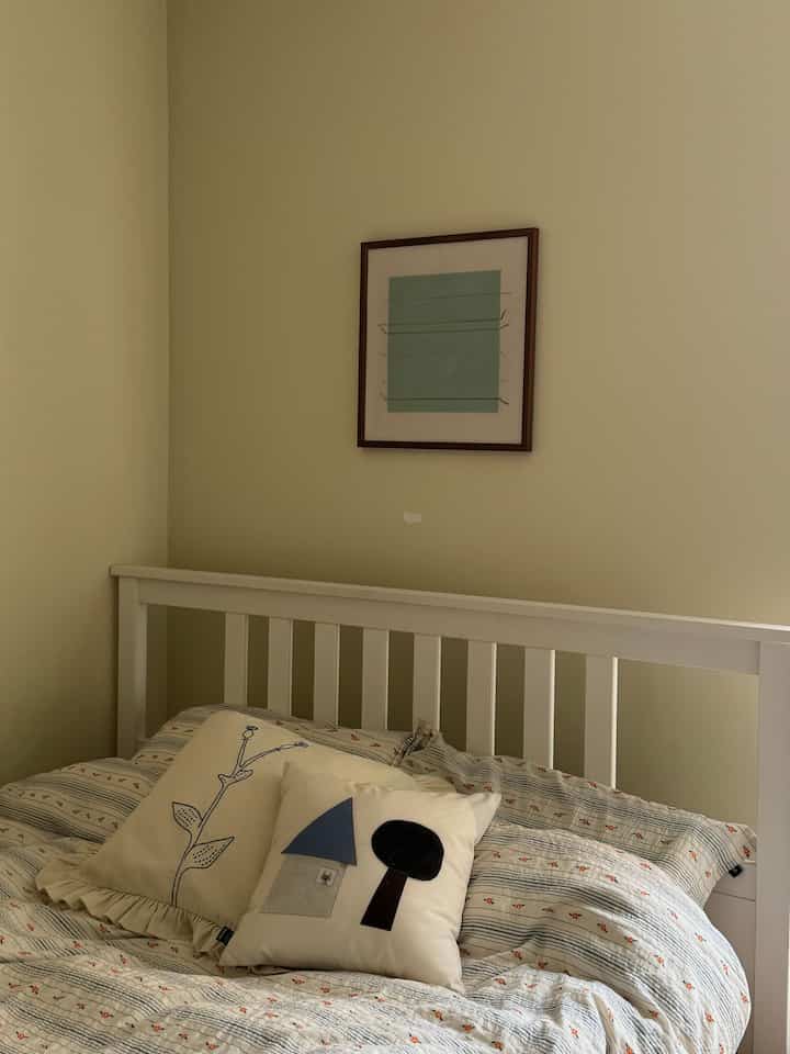 blue & beige combination 

#bedroom #bedroomunterior #bedframe #ikea #cushion #cushioncover #cozy