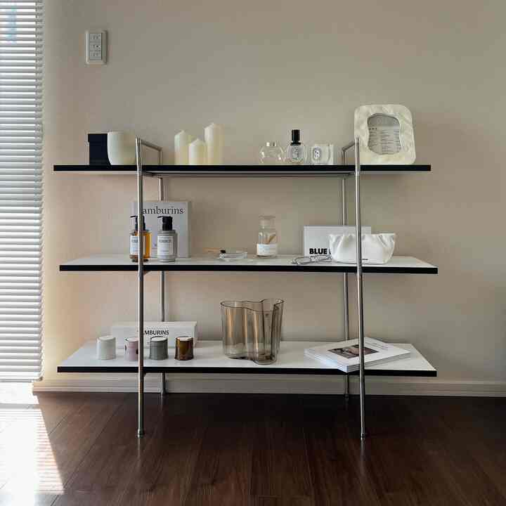 ほんとうにおすすめのシェルフ
組み立てほぼなしで楽だった

#シェルフ #収納 #Aesop 