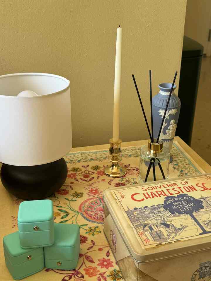 <span data-sheets-root="1" style="color: rgb(0, 0, 0); letter-spacing: normal; font-size: 10pt; font-family: Arial;">🕊️🤍#livingroom #livingroominterior #candleholder #lamp #tablelamp #diffuser #sidetable</span>