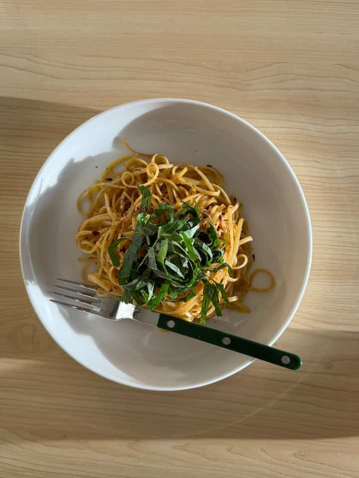 yummy:) 

#dining #diningtable #pasta #dininginterior 