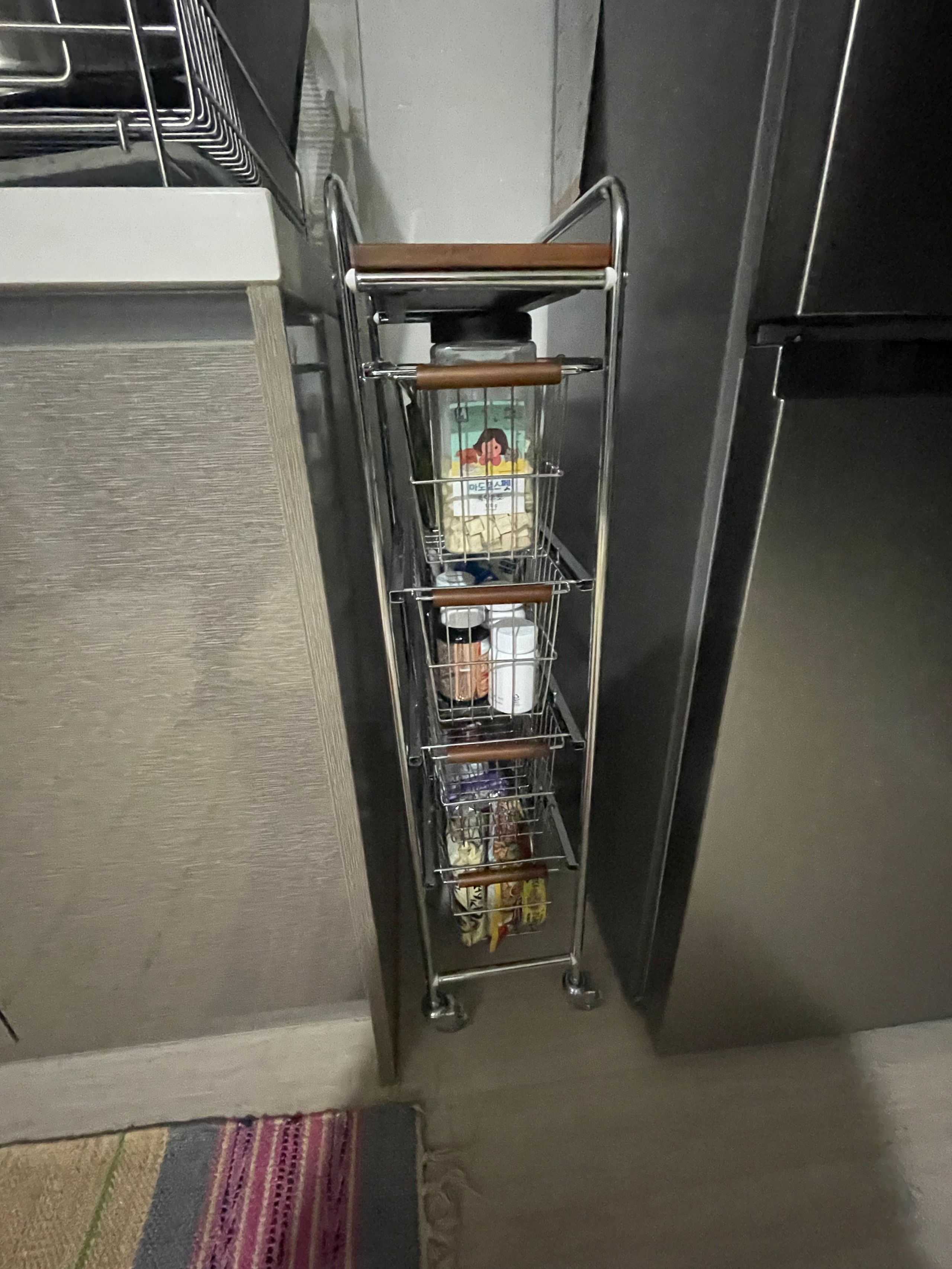 Pantry Gap Rolling Storage Cart in Wood & Steel user photo
