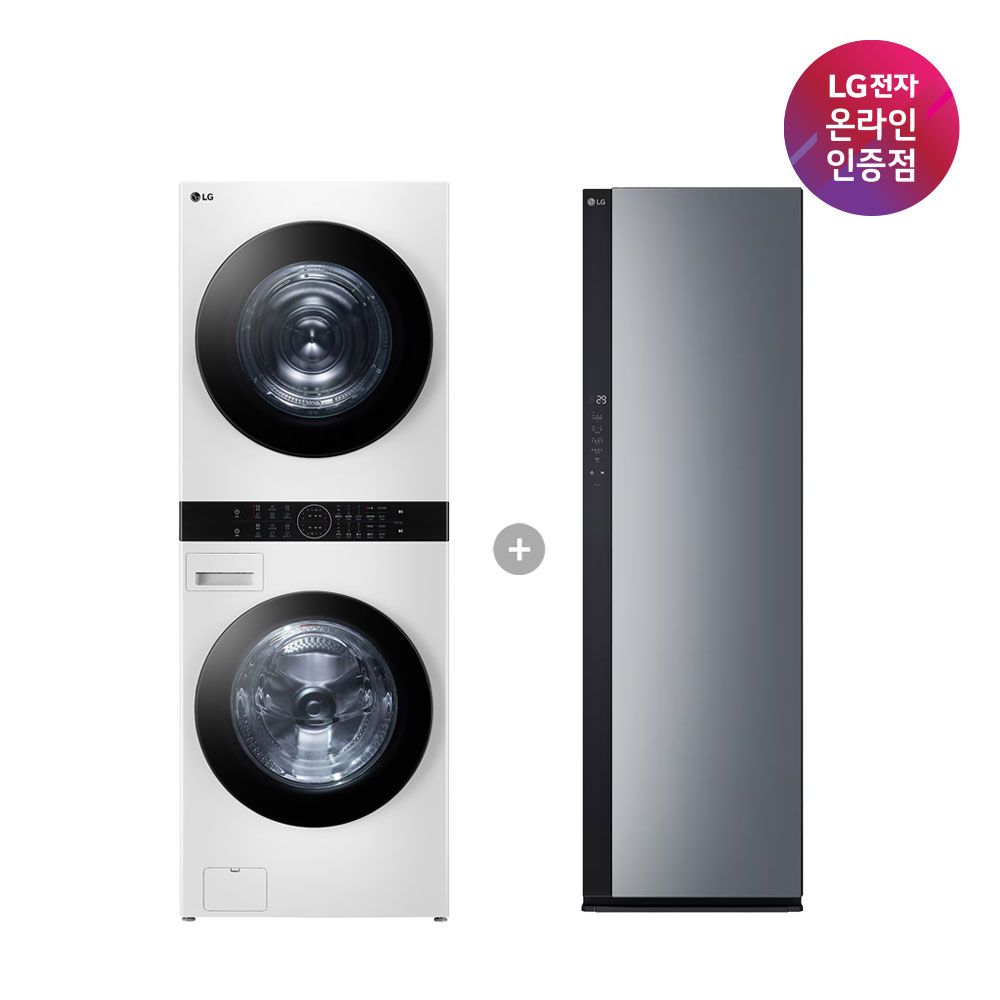 LG전자 LG 오브제컬렉션 워시타워+스타일러 (W2421WAMR+SC5GMR52S)