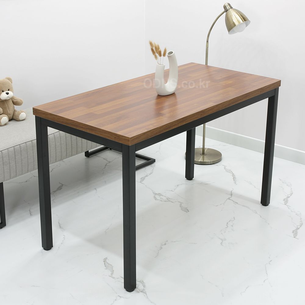 오디엔즈 W1200 x D600 멀바우컬러 40각 철재다리 일자형 오피스책상 LTM12060