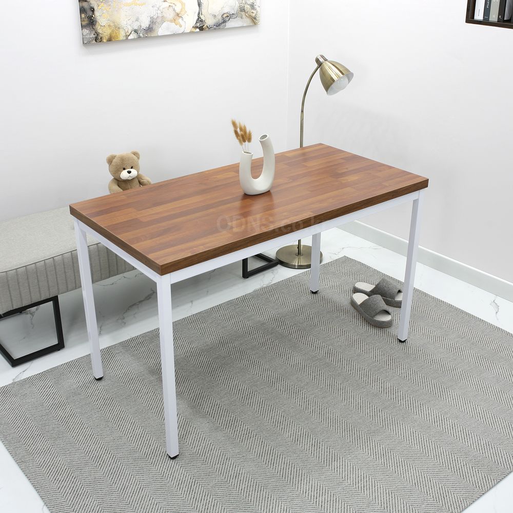 오디엔즈 W1200 x D600 멀바우컬러 화이트다리 입식테이블 / 일자형책상 LWM12060