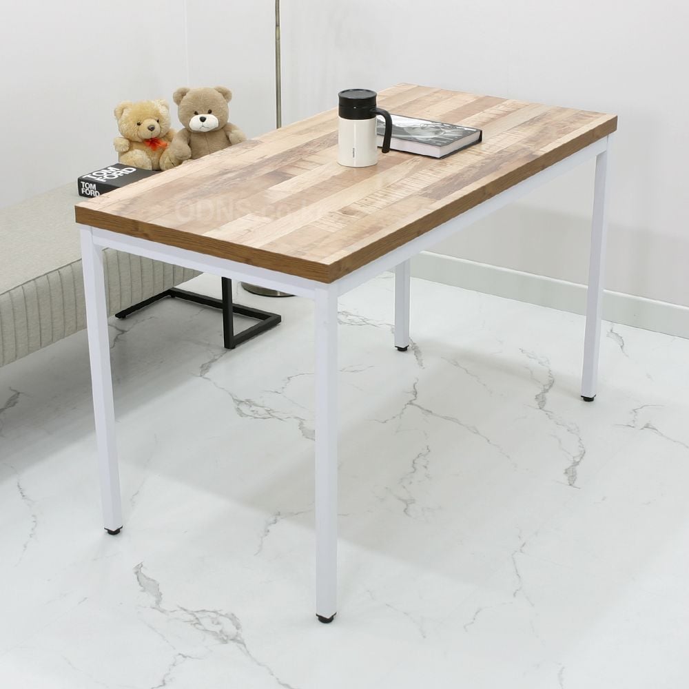 오디엔즈 W1200 x D600 빈티지컬러 화이트다리 입식테이블 / 일자형책상 LWV12060