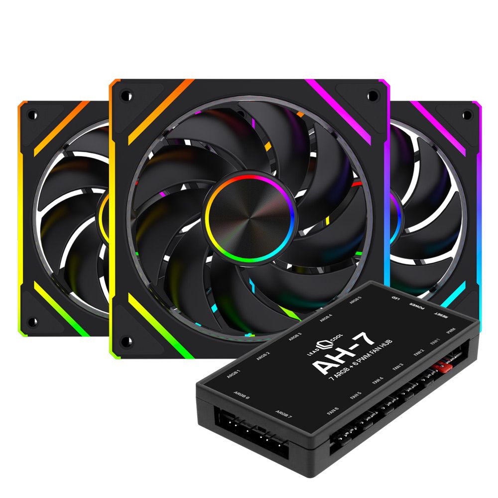 leadcool 인피니티 EVO-120 ARGB PWM 블랙 3키트 120mm 케이스 쿨링팬