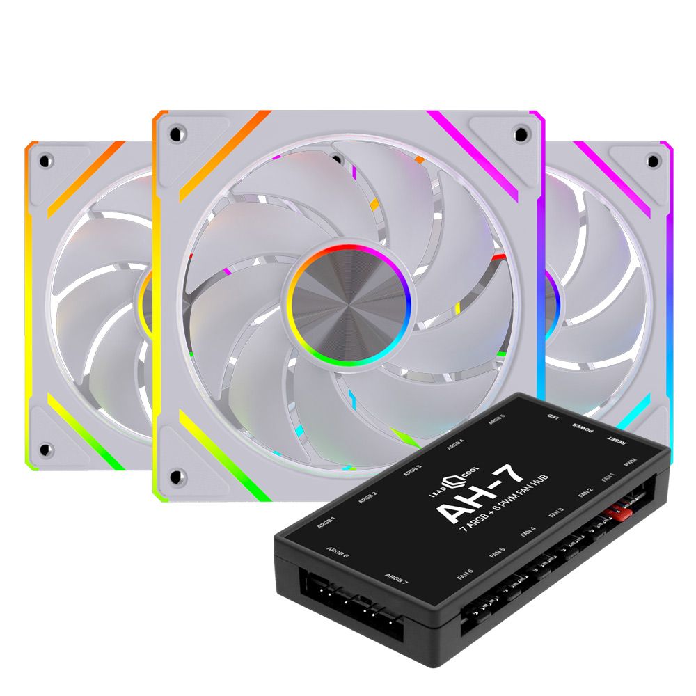 leadcool 인피니티 EVO-120 ARGB PWM 화이트 3키트 120mm 케이스 쿨링팬
