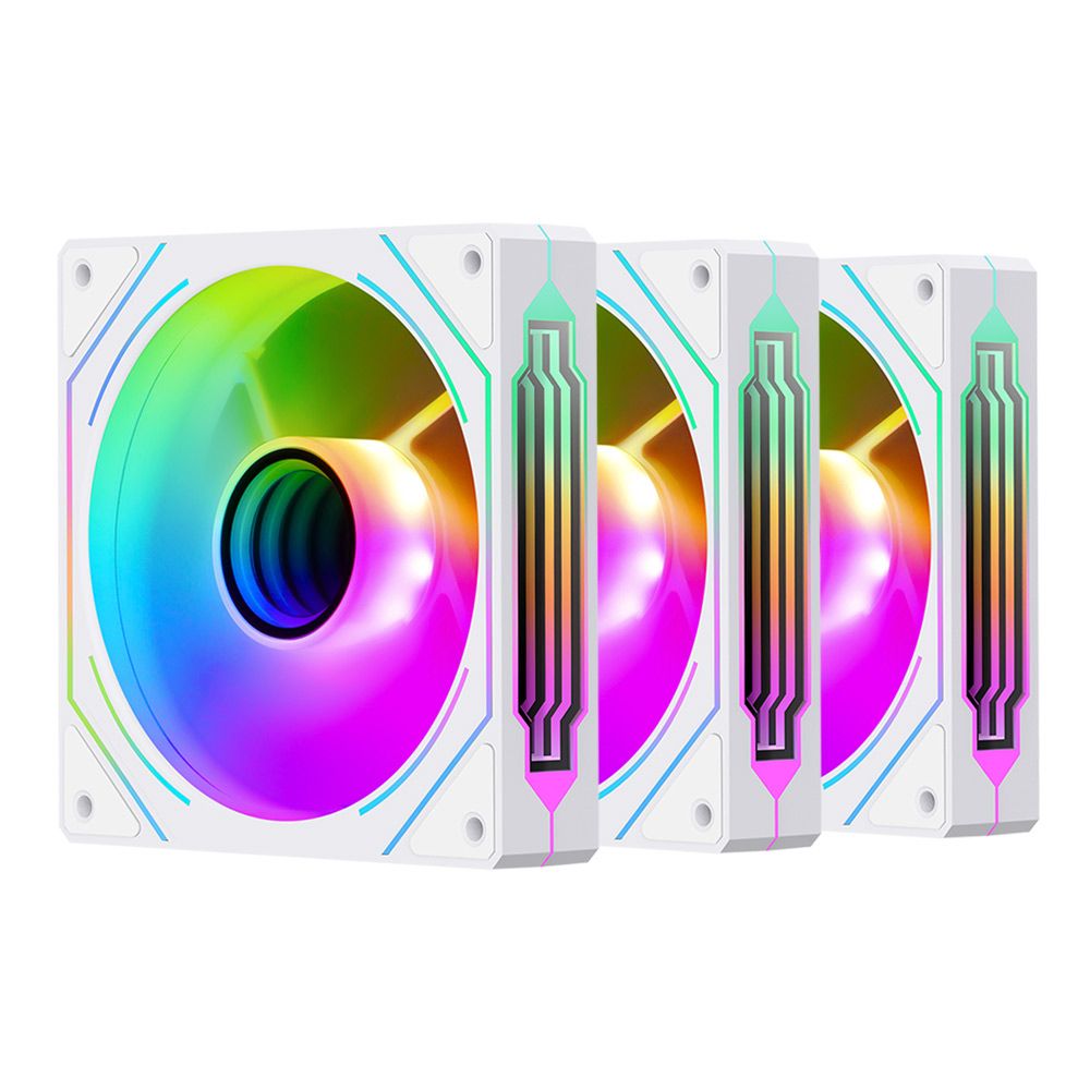 SEGOTEP HB12 리버스 ARGB PWM 화이트 3팩 시스템쿨러 120mm 저소음 쿨링팬