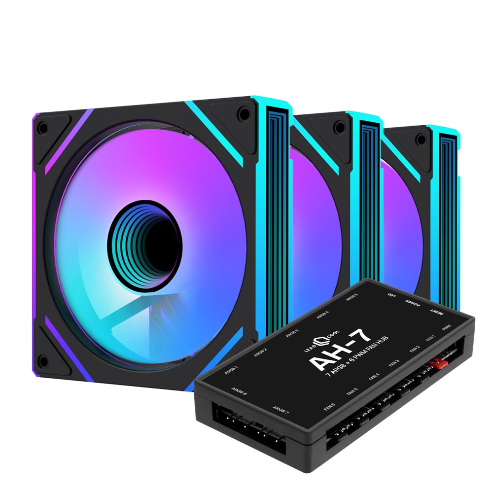 AONE STORM 인피니티 PRO ARGB PWM 블랙 3키트 120mm 쿨링팬