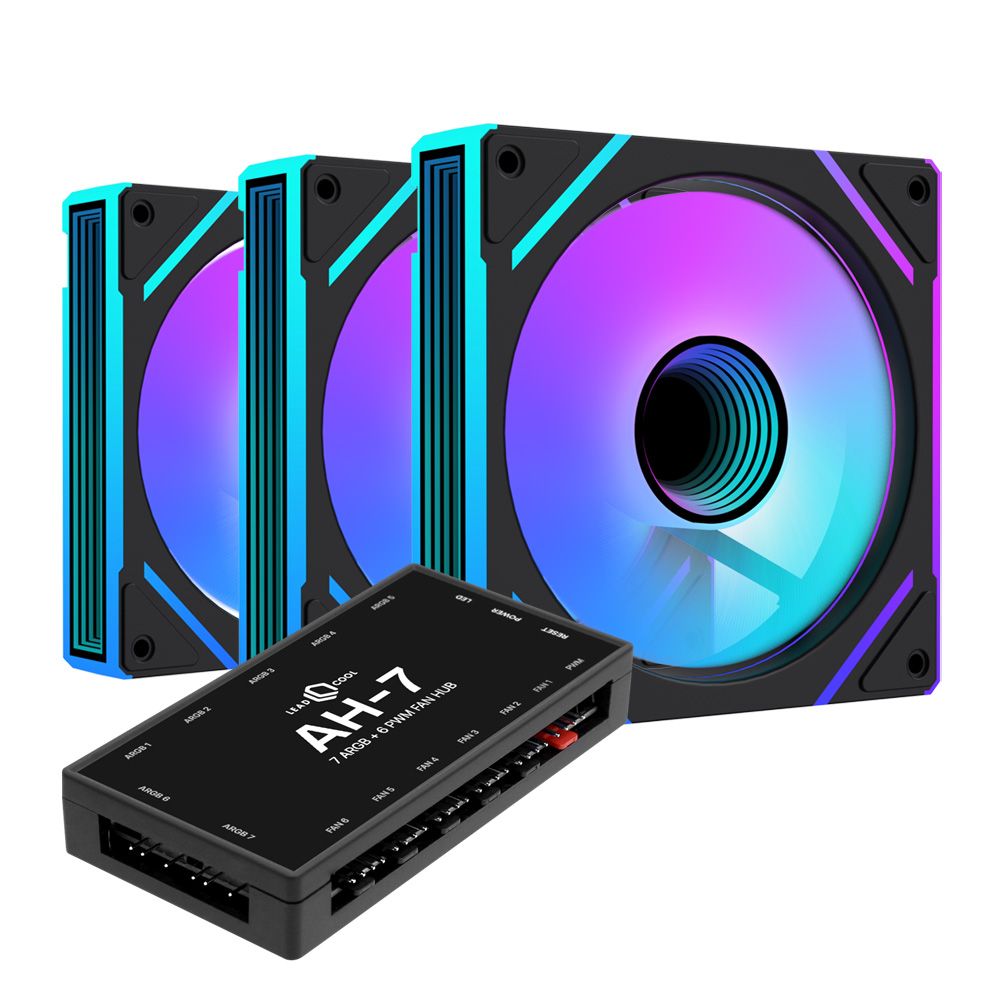 AONE STORM 인피니티 PRO ARGB PWM 리버스 블랙 3키트 120mm 쿨링팬