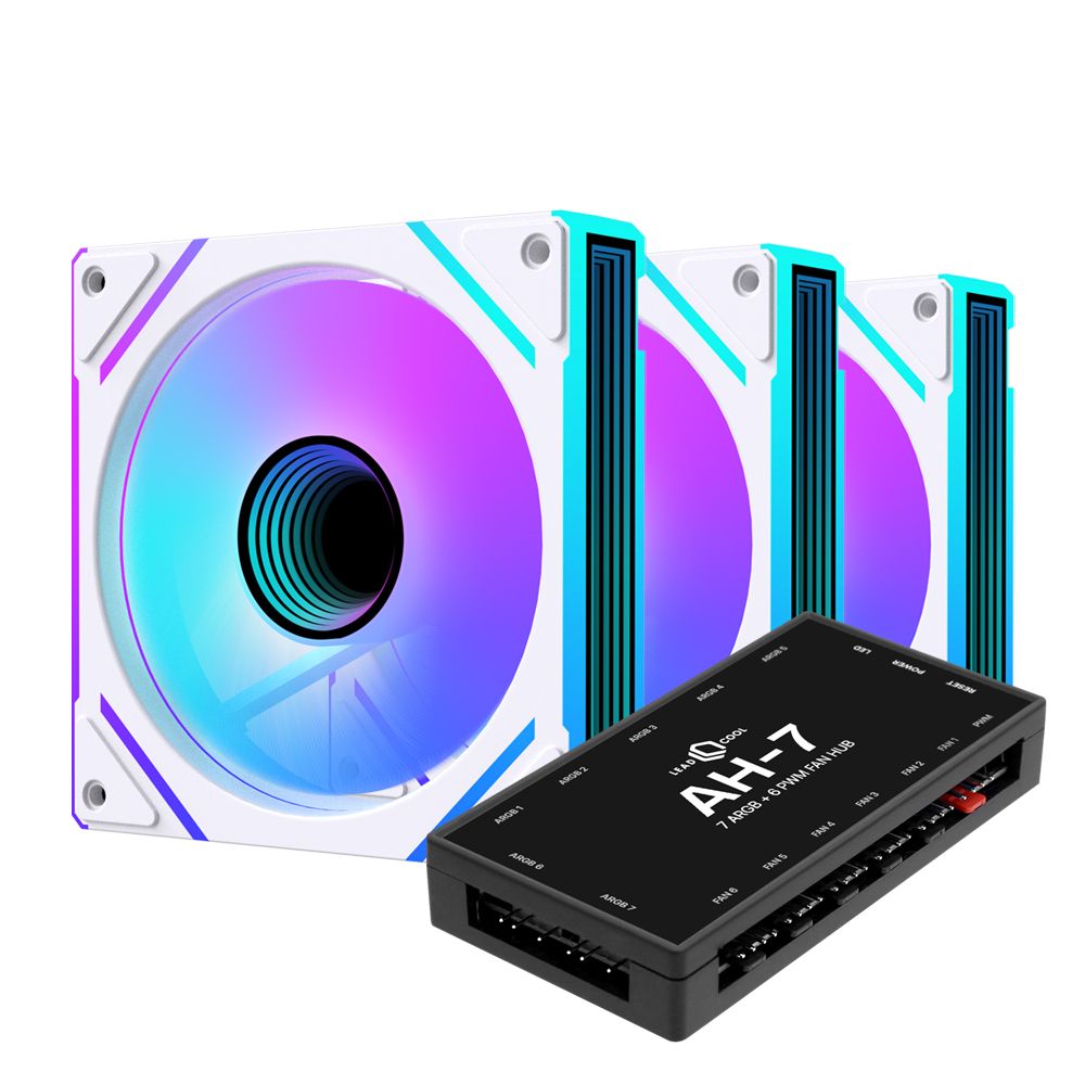 AONE STORM 인피니티 PRO ARGB PWM 화이트 3키트 120mm 쿨링팬