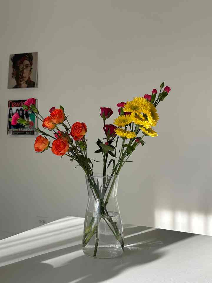 New flowers for May 💛✨🧡

#vase #glassvase #lp #ikeavase