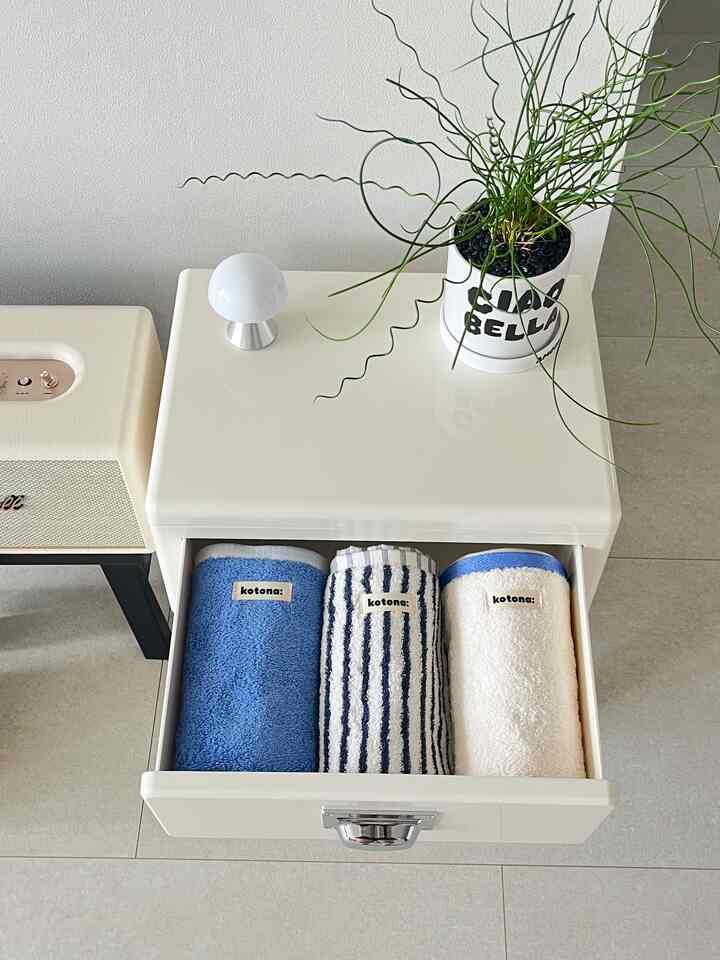 フェイスタオル＆ハンドタオル 5枚セット［4色］を使ったコーディネート 3