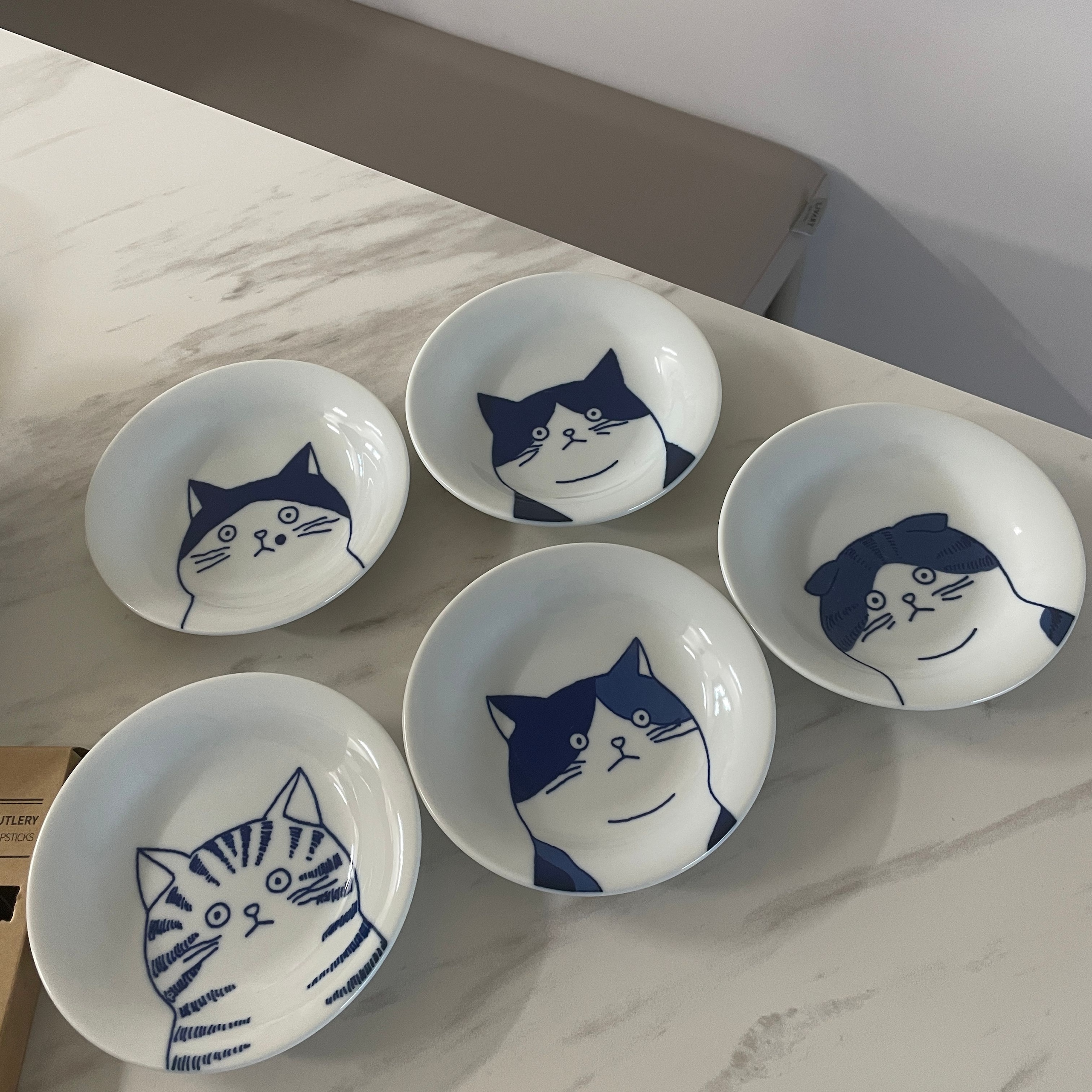 Cat Illustration Porcelain Dish Set – 5 Piece user photo
