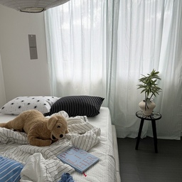 #내돈내산 #콘수프기록 7-6
처음으로 창가쪽으로 옮겨본 침대🛏️
그리고 처음 달아본 커튼! 항상 블라인드만 사용하다 커튼 달아봤는데 분위기가 확달라져서 놀랐어요 🪽
바자르 (@bazaarmall_ )의 뉴커튼! 그린과 블루의 스트라이프 패턴이 청량감을 줘서 답답하지 않고 시원한 느낌이 들어요 🫧🩵
오늘 햇살이 좋아서 블라인드 걷고 커튼치니까 햇살이 샤방하게 들어와서 좋더라구요ㅎㅎㅎ
그리고 그리밋 (@greemeet.kr )의 그린 한스푼까지 🌱 초록별 VIP인 저는 물안줘도 이모습 그대로 쭉 가니까 걱정 없고요 - 💚 
날씨가 많이 더운데 다들 무탈하시길 바래요.
🤍⛅️✨🫧🪽
#침실인테리어 #자취방꾸미기 #침실커튼 #스트라이프커튼 #바자르 #그리밋 #조화 #조화식물
#침실꾸미기 #어두운바닥 #데코타일 #냉감이불