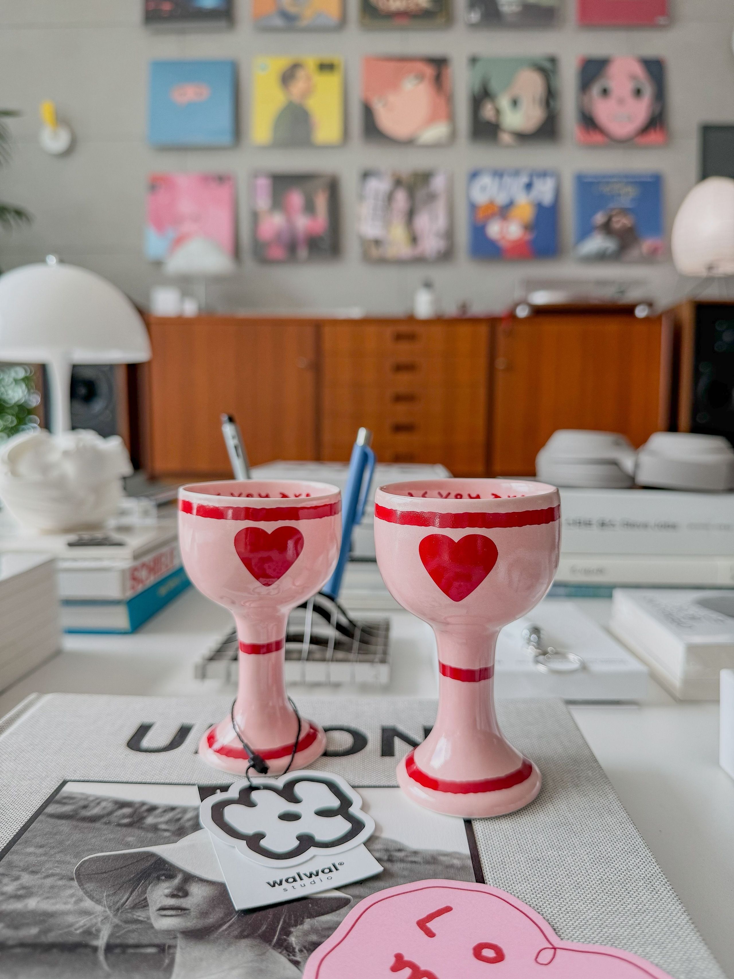 Pink Edition Ceramic Heart Mini Wine Glass user photo