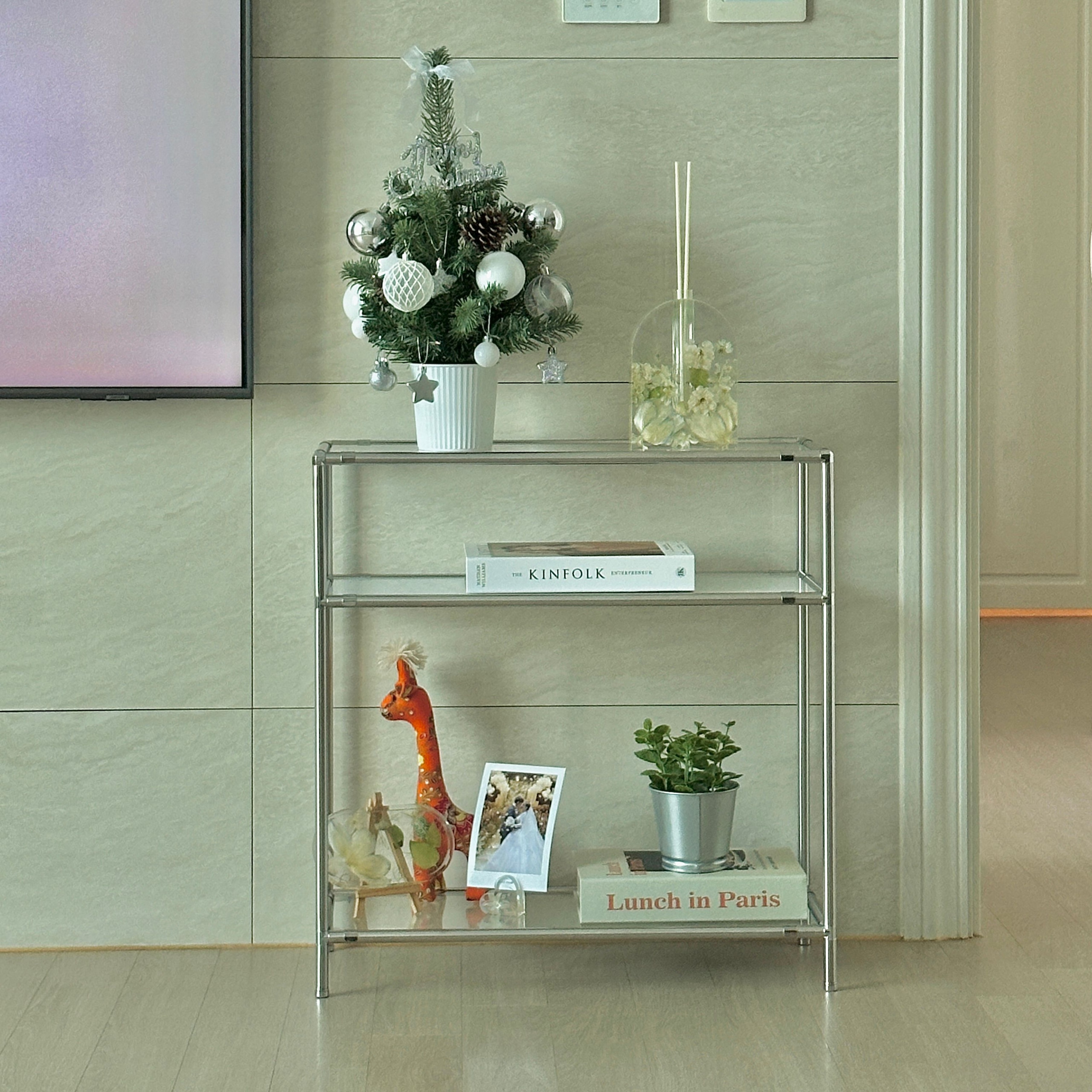 ff_color.lab D-3 モジュール ラック 3段 透明 スチール 幅 60cm