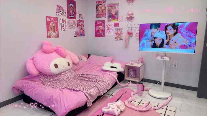 #pink #침대 #키치 #하이틴 #핑크 #침실인테리어 #침실 #침구 