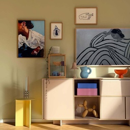 Warm sunlight, soft pastel accents, and gallery wall charm ☀️🎨
 A calm living space with just the right amount of color, art, and everyday personality.
Credit: @hej_sylwi
#ModernLiving #ScandiStyle #ArtfulInteriors #ColorfulHome