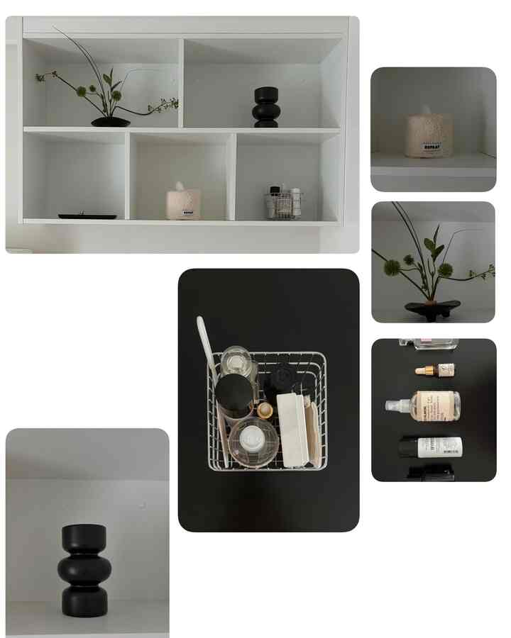 私の好きな空間の一つ…
家にビルトインで設置されていた上部本棚なのに、異空間をどのように活用すればいいのか……。できるだけシンプルに飾ってみました。

ブラックとホワイトそのどこか…

そしてその空間に香水ゾーンを作りましたが、香水が好きで王昌集め
最近整理をして私の最愛の香りだけが残りました…


＃ftc22＃インテリア＃ホームインテリア＃家の装飾＃インテリアスタグラム＃homeinterior＃interior＃セルフインテリア＃ホームスタイリング＃今日の家＃ワンルームインテリア＃6平原ルーム＃コンパクトインテリア＃ミニマルインテリア＃ナチュラルインテリア＃落ち着いたインテリア＃スペース