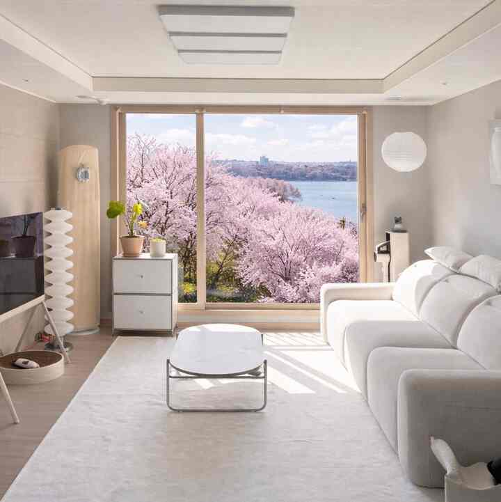 #봄웜인테리어 桜の眺めは偽物だけど我が家にも本物の春が来ました :)  #봄인테리어 #신혼집꾸미기 #크리에이터 #오감리뷰 #소통 #좋아요 #거실꾸미기