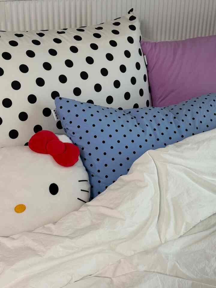 ドットとキティで飾られたふわふわの寝室🛏️＃インテリア＃インテリアデザイン＃インテリア家具＃インテリアおすすめ＃部屋＃バンク
#homesweethom
#cozyhome #bedroom #bedding #interiordesign #interior #interiordecor #interiors #room #pinterest