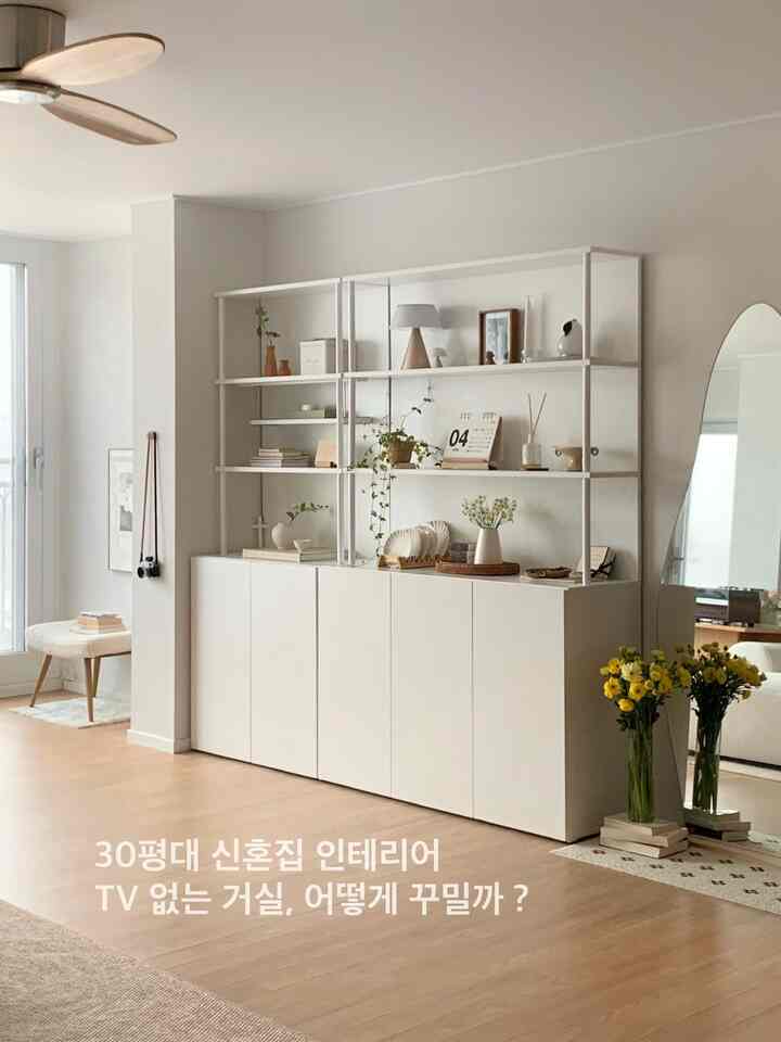 テレビのないリビングルーム、どのように飾るのですか？

なければ不便だと思いましたが、リビング前面をすべて活用できるので、家の飾りにはむしろ長所だけいっぱいでした。すでに4年目のテレビなしで過ごす新婚夫婦のリビングルームのホームスタイリングをまとめてみました🙂

•モジュール構成のソファでリビングルームの家具レイアウトを自由に構成します。
モジュールソファに変えた後、さらに多様なリビングルームスタイリングが可能になりました。最も基本的な一般型配置だけでなく、お客さんがお越しの際に巻き上げて話し合いやすい対面型配置と、夫婦がしっかりついて座ってホームシネマを楽しめるベッド型配置まで。様々なバッチで変化を見てみると、私たちのカップルは、最も多くの時間をリビングルームで過ごした。 

•反対側の壁にはテレビの代わりに広い棚を置き、スペースを効率的に活用します。 
壁に似たホワイトカラーの棚を置くと、視覚的により広く見える効果があります。下部にはリビングルームで必要な物を保管する収納場があり、上部には様々な小物を通って空間の雰囲気を活かしてくれる棚があります。必要に応じてデスクやダイニングテーブルも収納場の隣の空間に配置し、リビングルームの生活がより豊かになることもあります。 

• 窓際の隙間空間には壁棚を設置し、活用が惜しい方言空間を再誕生させます。 
何年もきちんとした使い道がなかった空間なのに壁棚を設置するので、目に見えるのにも良いだけでなく、活用も良い空間になりました。購入後に設置するのに一週間もかからず、価格もすごく合理的だから最近になって発生した消費の中で最も満足な消費です:)

• ビューを選ばないデイベッド型ソファを窓辺に置いて虚構を埋めます。
デイベッド型ソファは背もたれがないか低くて空間の体積を多く占めません。ビューが良い家なら、窓辺にデイベッドのソファを置いてみてください。ソファの上に座り、窓の外を眺める時間が幸せになるでしょう。 

•固定式テレビの代わりに取り外し可能なテレビで物足りなさを癒してください。 
それでもテレビがなくて物足りなさが大きいとしたら、取り外し可能なテレビはどうですか？リビングルーム、キッチン、寝室など、あらゆる空間で自由にコンテンツ視聴が可能なので、テレビへの大きなロマンがなければ最も合理的な選択だと思います！

。
。


＃インテリアノウハウ＃私たちの家の追求＃今日の私たちの家＃リビングの飾り＃システムハンガー