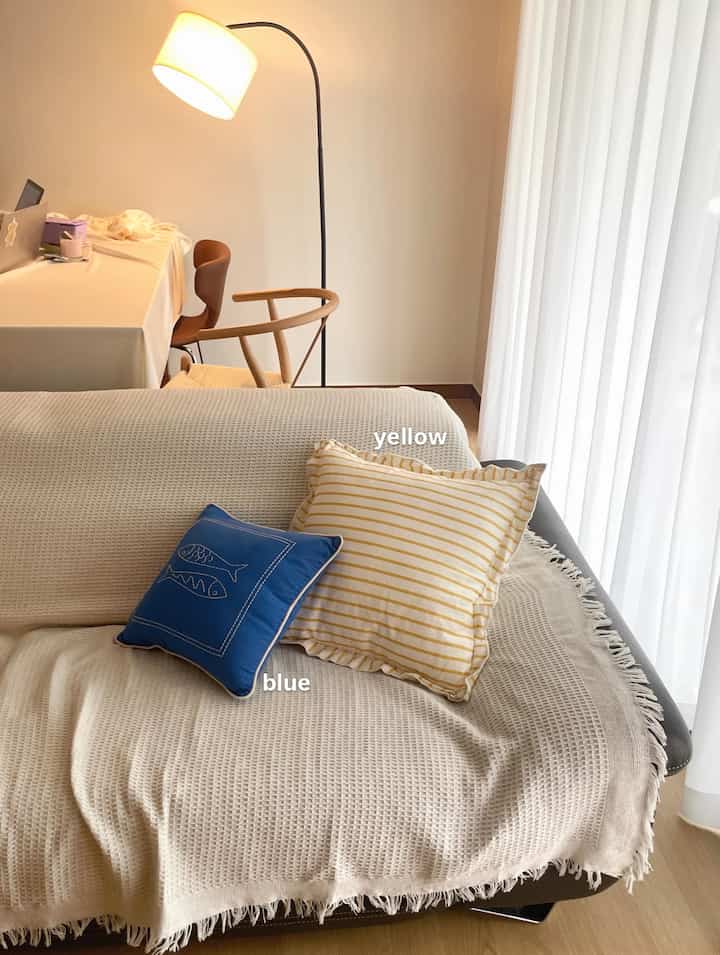 ファブリックを変えるほど気分転換に適格なものはない🛋️  #집꾸미기  #신혼집꾸미기 #신혼부부  