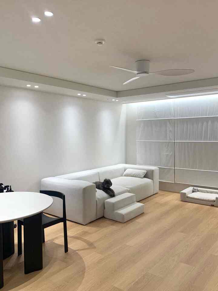 #예쁜템최고야  #이건마루 #포세린식탁 #원형테이블 #소파 #모듈소파 #에싸소파 #강아지계단 #강아지쿠션 #실링팬 
